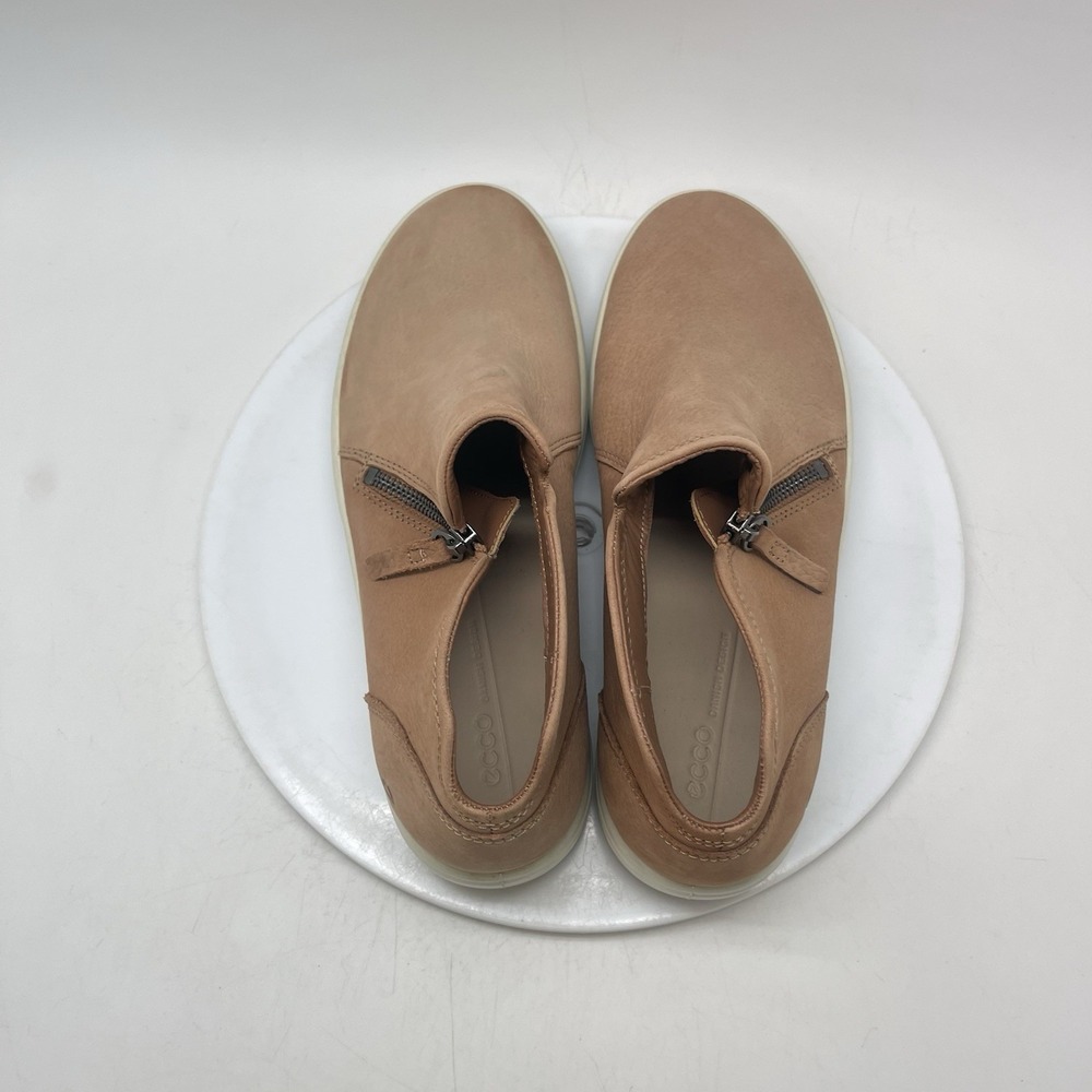 Ecco Soft 7 Short Zip Bootie Womens EU 41 US 10-10.5 Cashmere Tan Leather Shoes - Picture 5 of 10